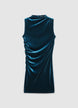 Vestito mini in ciniglia con drappeggio - XS
