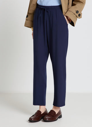 Pantaloni lunghi con vita elasticizzata e coulisse