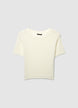 Einfarbiges T-Shirt aus durchbrochenem Strick - XS