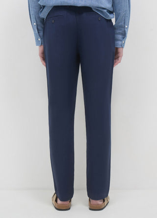 Linen-blend chino trousers