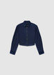 Solid colour denim crop shirt - XS