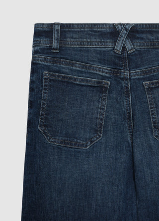 Jeans wide leg a tinta unita