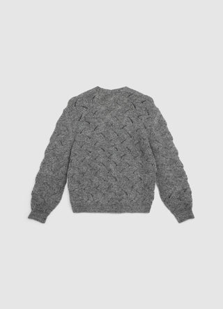 Cardigan traforato con bottoni effetto luccicante