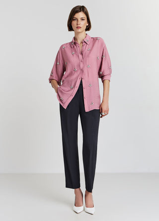 Oversized shirt with appliqués