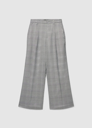 Pantaloni palazzo motivo principe di galles