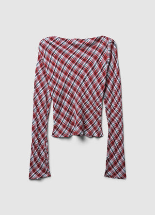 Patterned shawl collar blouse