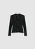 Langärmliges Mesh-T-Shirt mit floralem Flockdruck
