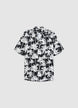Palm patterned bowling shirt - XS