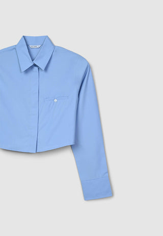 Camicia crop tinta unita