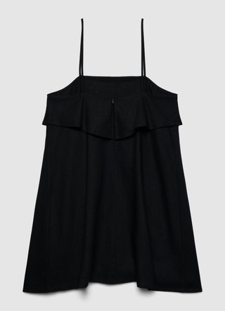 Robe mini évasée en mélange de lin