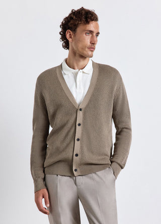 Two-tone cardigan with buttons