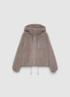 Teddy jacket with hood and zip - XS