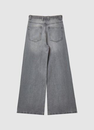 Jeans super wide leg con cintura