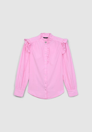 Camicia frill bottone gioiello