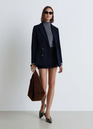Veste croisée en velours côtelé