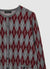 Crew neck cardigan with diamond pattern