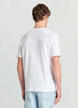 Serafino T-shirt with embossed stripe pattern