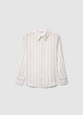 Camicia a righe con effetto crinkle