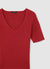 Ribbed V-neck T-shirt
