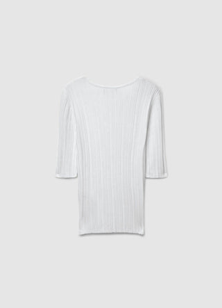 T-shirt a costine a tinta unita