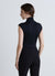 Sleeveless body with high collar and ring