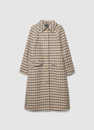 Cappotto monopetto a quadri