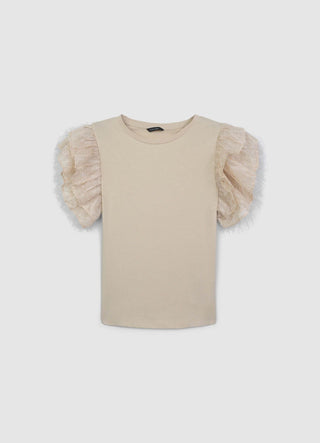 T-shirts with ruffle sleeves