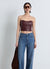 Strapless bustier top with zip closure