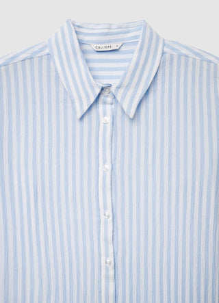 Camicia a righe con effetto crinkle