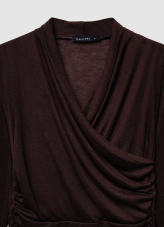 T-shirt incrociata con arricciature
