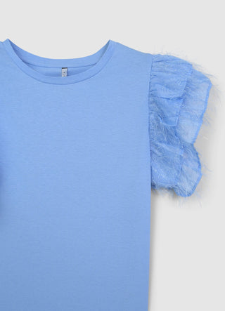 T-shirt maniche volant