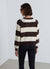 Striped chenille crew neck sweater