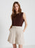 Plain-colour linen Bermuda shorts