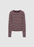 Rundhals-Strickpullover mit Streifen