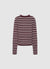 Rundhals-Strickpullover mit Streifen