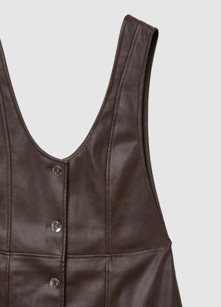 Faux leather tunic