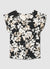Blusa con stampa floreale e maniche con rouches