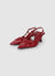 Gerüschter Slingback-Pumps