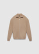 Ribbed cardigan with zip and high collar - S